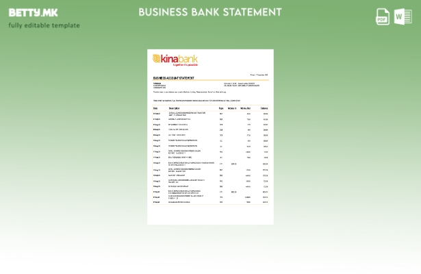 модерен стил Шаблон за банкарска корпоративна сметка на Папуа Нова Гвинеја Кина 